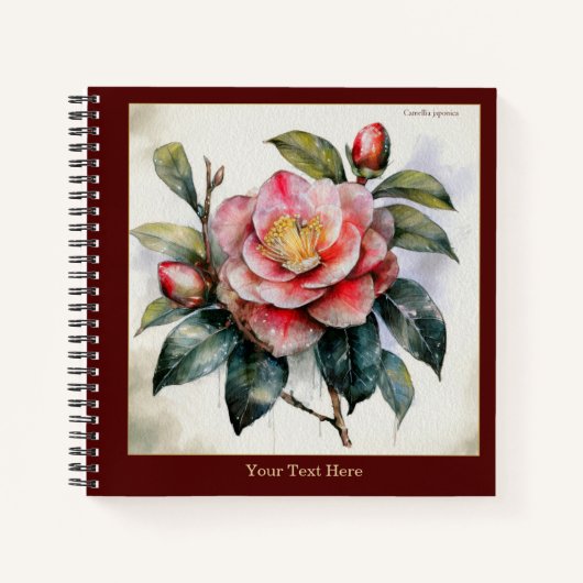 Carnet Watercolor Camellia Japonica Notebook #3 (Devant)