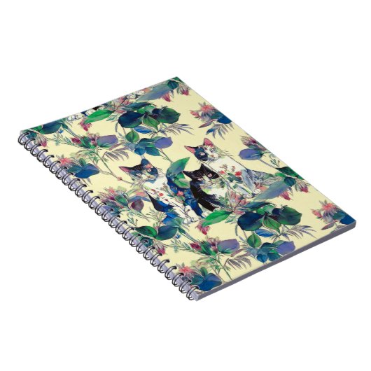 Carnet Watercolor Cats in a Garden (Côté Droit)