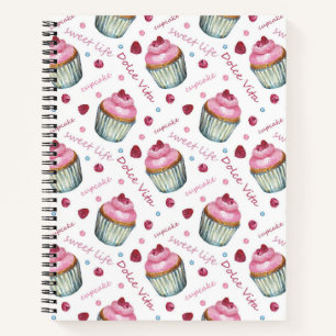 Carnet Watercolor cupcakes