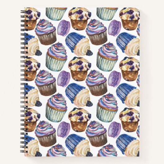 Carnet Watercolor cupcakes (Devant)