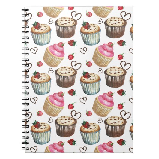Carnet Watercolor cupcakes (Devant)