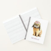 Carnet Watercolor Floral Bunny Rabbit Personalized (Intérieur)