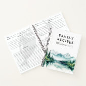 Carnet Watercolor Forest Mountain Family Recipes Cookbook (Intérieur)