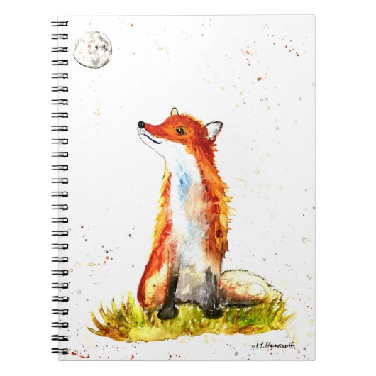 Carnet Watercolor fox forest woodland animals rustic baby (Devant)
