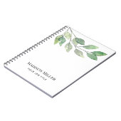Carnet Watercolor Greenery Personalized Job Title (Côté gauche)