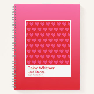 Carnet Watercolor Hearts Gradient Spiral Notebook