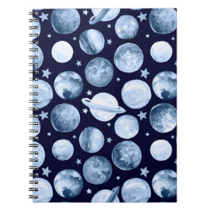 Carnet Watercolor pattern illustration of space galaxy wi