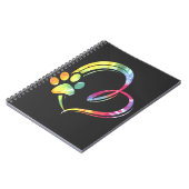 Carnet Watercolor Paw and Heart Design Dog Lover (Côté gauche)