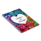 Carnet Watercolor Rainbow Mandala With Heart (Côté Droit)