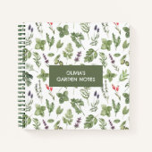 Carnet Watercolor Sage Green Botanical Garden Notes (Devant)