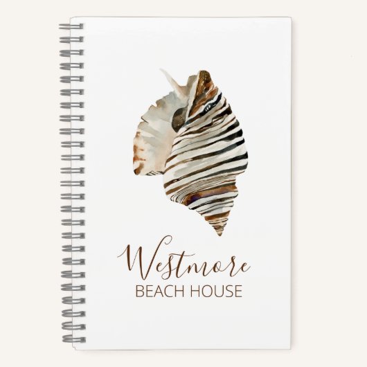 Carnet Watercolor Seashell Beach House (Recto)