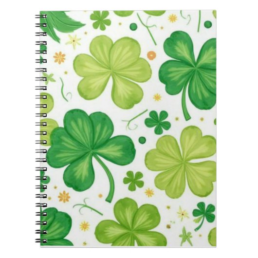 Carnet Watercolor Shamrock Pattern (Devant)