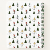 Carnet Watercolor Skiers Pattern Custom Winter Recipes (Dos)