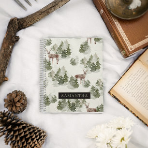 Carnet Watercolor Winter Forest Motif sans joint