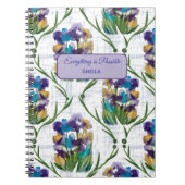 Carnet Watercolour Iris Floral Wreath Notebook (Devant)