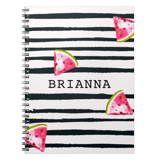 Carnet Watermelon et Black Stripe Summer Chic (Devant)