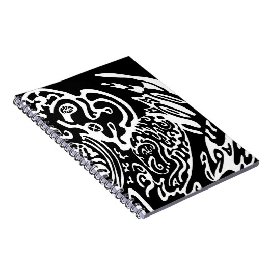 Carnet "Wave Creature" B&W Art abstrait (Côté Droit)