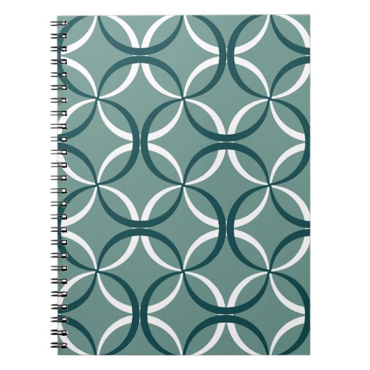 Carnet Wavy Lines Green Seamless Motif (Devant)