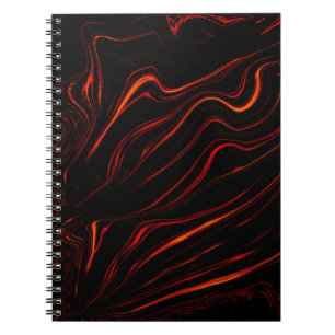Carnet Wavy long red traces in black fund