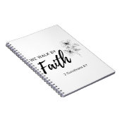 Carnet We Walk By Faith Christian Bible Scripture (Côté Droit)