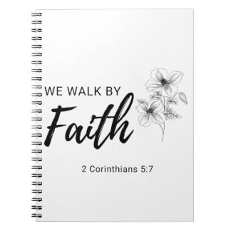 Carnet We Walk By Faith Christian Bible Scripture