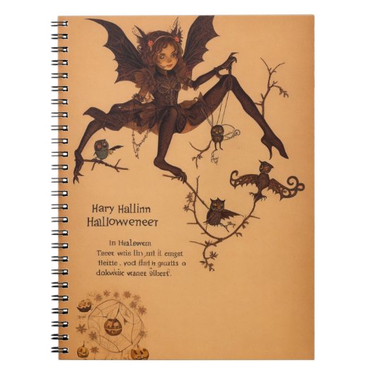 Carnet Web Halloween Samhain Fairy Owl Spider (Devant)