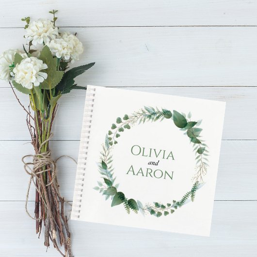 Carnet Wedding Guest Book with Botanical Wreath Cover