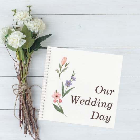 Carnet Wedding Guest Book with Romantic Botanical Design