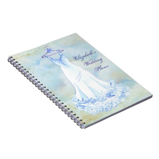 Carnet Wedding planner blanc d'aquarelle de robe (Côté Droit)