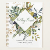 Carnet Wedding planner bleu et vert tropical (Devant)