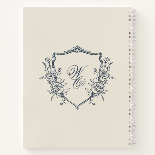 Carnet Wedding planner bleu marine de Monogram Crest (Dos)