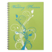 Carnet Wedding planner bleu vert blanc (Devant)