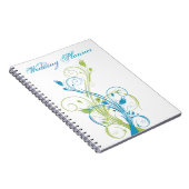 Carnet Wedding planner bleu vert blanc (Côté Droit)