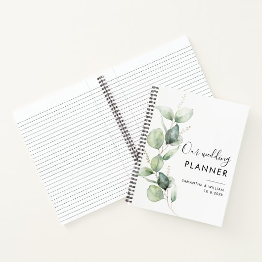 Carnet Wedding planner botanique moderne Eucalyptus (Intérieur)
