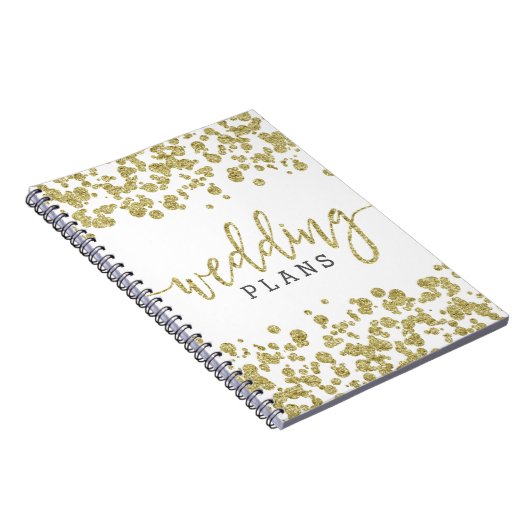 Carnet Wedding planner Confetti blanc et or (Côté Droit)