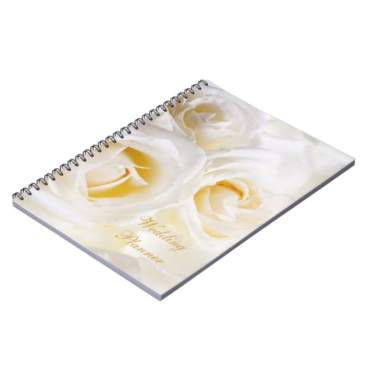 Carnet Wedding planner crème blanc de roses (Côté gauche)