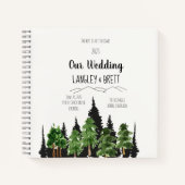 Carnet Wedding planner d'aquarelle de forêt rustique (Devant)