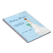 Carnet Wedding planner de bleu de jeune mariée de brune (Côté Droit)