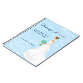 Carnet Wedding planner de bleu de jeune mariée de brune (Côté gauche)