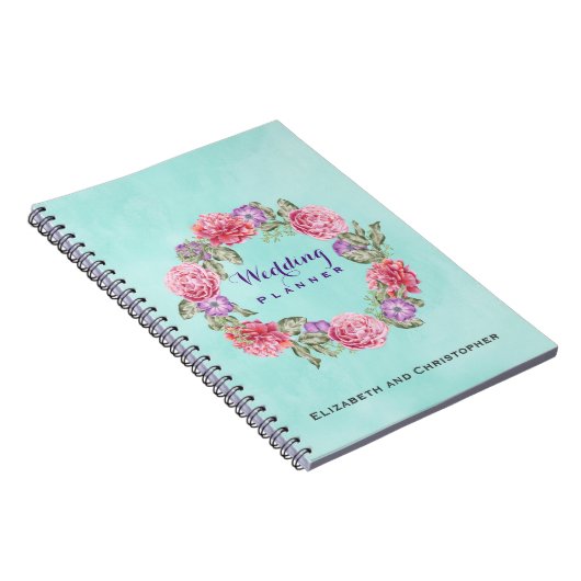 Carnet Wedding planner de courme d'aquarelle florale (Côté Droit)