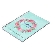 Carnet Wedding planner de courme d'aquarelle florale (Côté gauche)