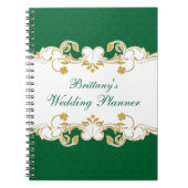 Carnet Wedding planner de défilement vert, blanc, (Devant)