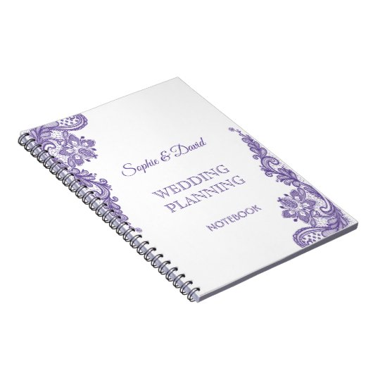 Carnet Wedding planner de dentelle ultra violet moderne (Côté Droit)