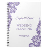 Carnet Wedding planner de dentelle ultra violet moderne (Devant)