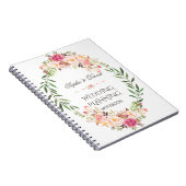 Carnet Wedding planner de fleurs florales rose rustique (Côté Droit)