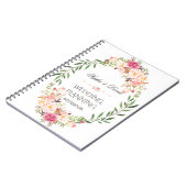Carnet Wedding planner de fleurs florales rose rustique (Côté gauche)