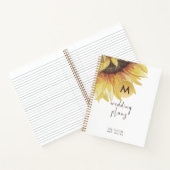 Carnet Wedding planner de monogramme de tournesol d'aquar (Intérieur)