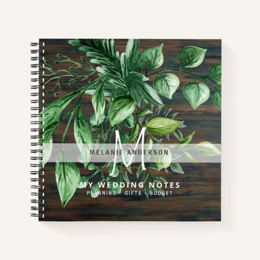 Carnet Wedding planner de monographie végétale rustique (Devant)