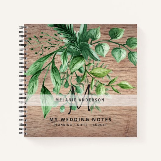 Carnet Wedding planner de monographie végétale rustique (Devant)