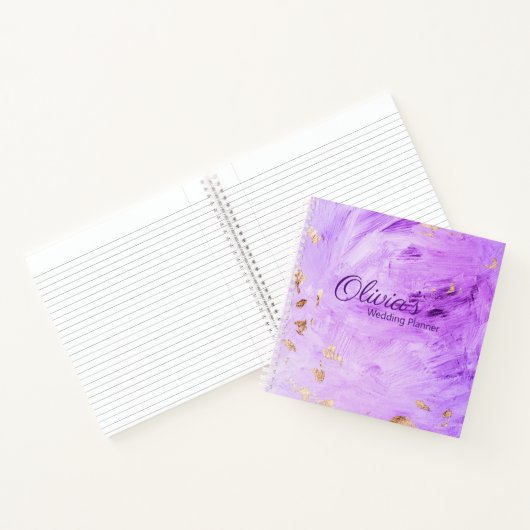 Carnet Wedding planner de nom Abstrait Purple Gold (Intérieur)
